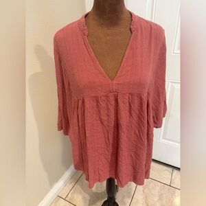 Knox Rose Dusty Rose V-Neck Blouse